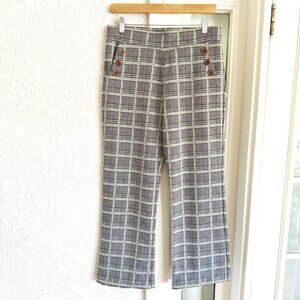 Betabrand Yoga Pants Straight Leg Green Plaid Houndstooth Medium P